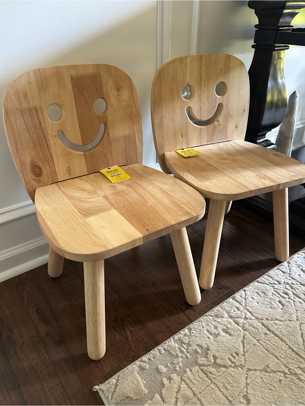 Hobby Lobby Natural Wood Kids Smile-Back Chairs - Set of 2 - Picture 1 of 9